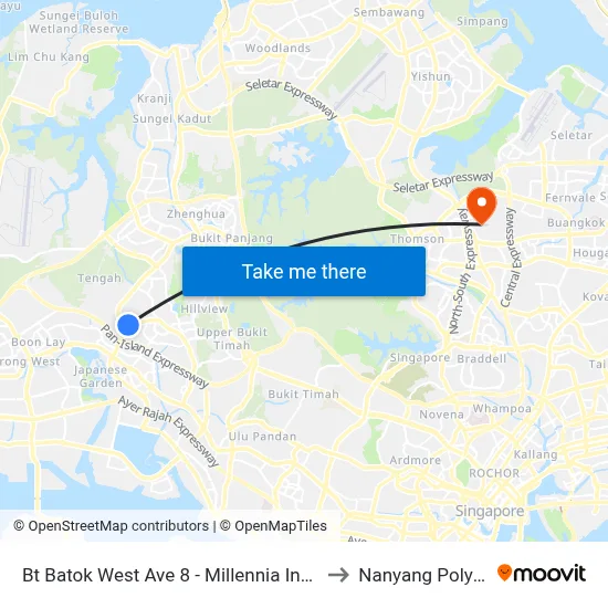 Bt Batok West Ave 8 - Millennia Institute (40329) to Nanyang Polytechnic map