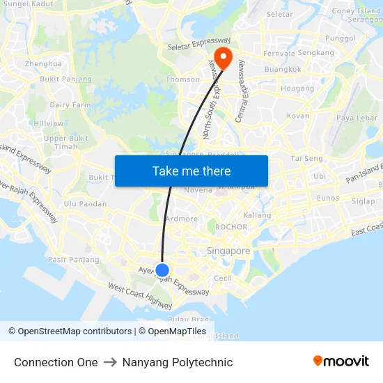 Connection One to Nanyang Polytechnic map