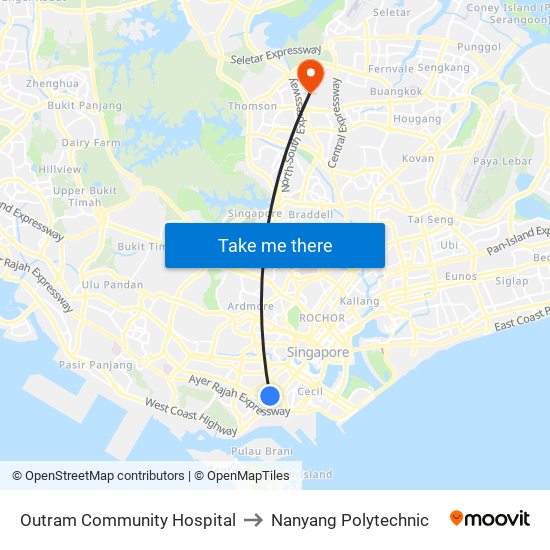 Outram Community Hospital to Nanyang Polytechnic map