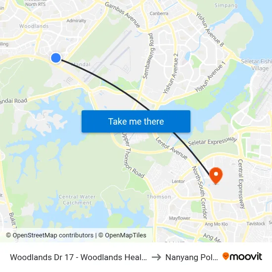 Woodlands Dr 17 - Woodlands Health Campus (47749) to Nanyang Polytechnic map
