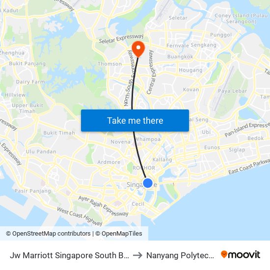 Jw Marriott Singapore South Beach to Nanyang Polytechnic map