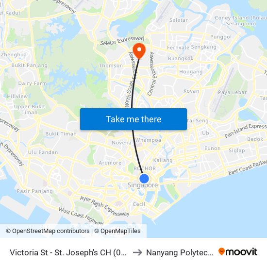 Victoria St - St. Joseph's CH (01013) to Nanyang Polytechnic map