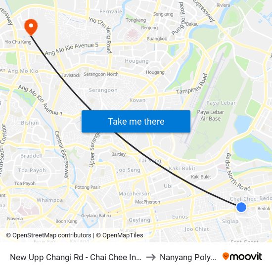 New Upp Changi Rd - Chai Chee Ind Pk (84011) to Nanyang Polytechnic map