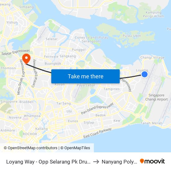 Loyang Way - Opp Selarang Pk Drug Reh. (97089) to Nanyang Polytechnic map