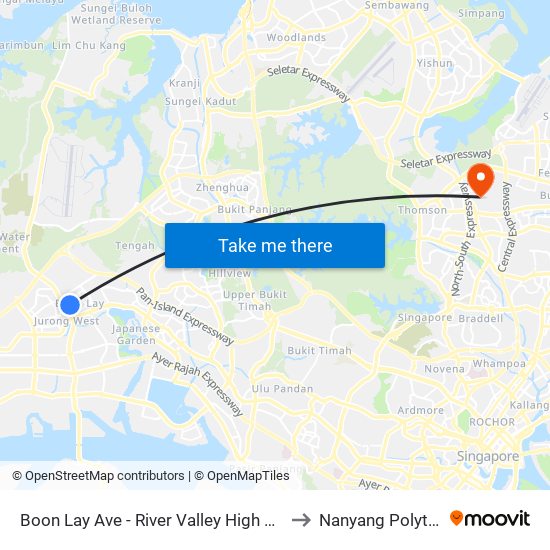 Boon Lay Ave - River Valley High Sch (21391) to Nanyang Polytechnic map