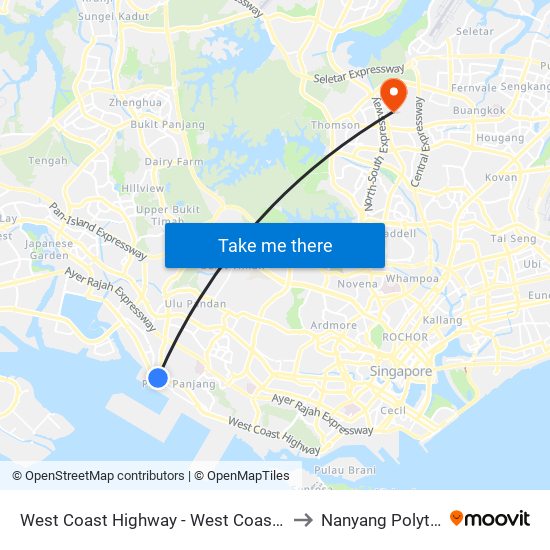 West Coast Highway - West Coast Pk (17291) to Nanyang Polytechnic map