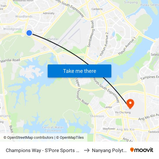 Champions Way - S'Pore Sports Sch (58449) to Nanyang Polytechnic map