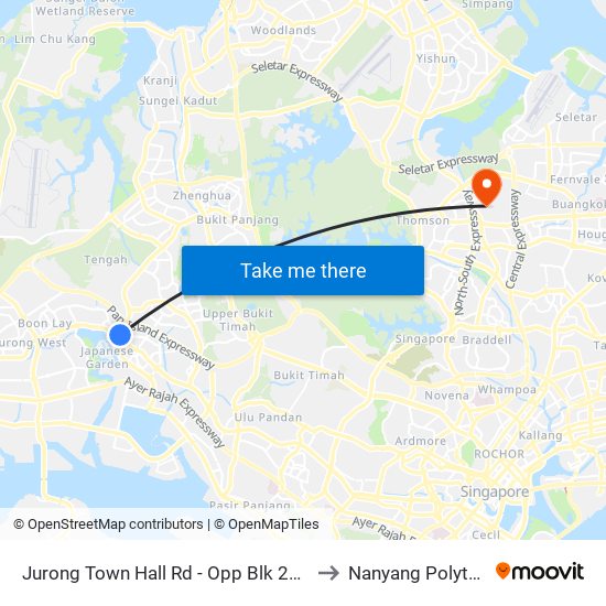 Jurong Town Hall Rd - Opp Blk 227 (28281) to Nanyang Polytechnic map