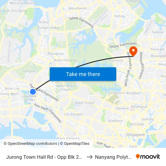 Jurong Town Hall Rd - Opp Blk 227 (28281) to Nanyang Polytechnic map