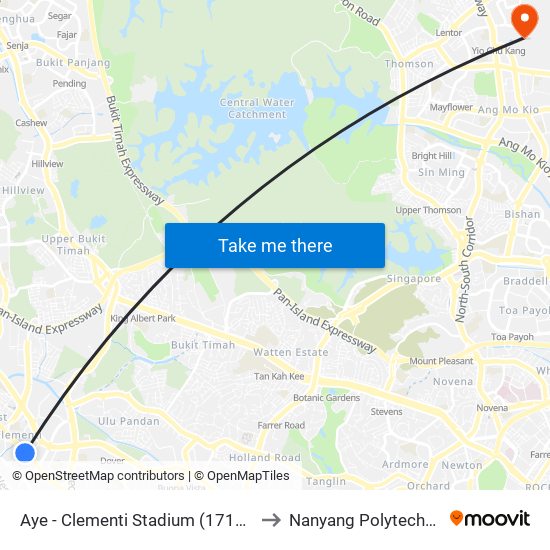 Aye - Clementi Stadium (17141) to Nanyang Polytechnic map