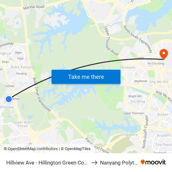 Hillview Ave - Hillington Green Condo (43268) to Nanyang Polytechnic map