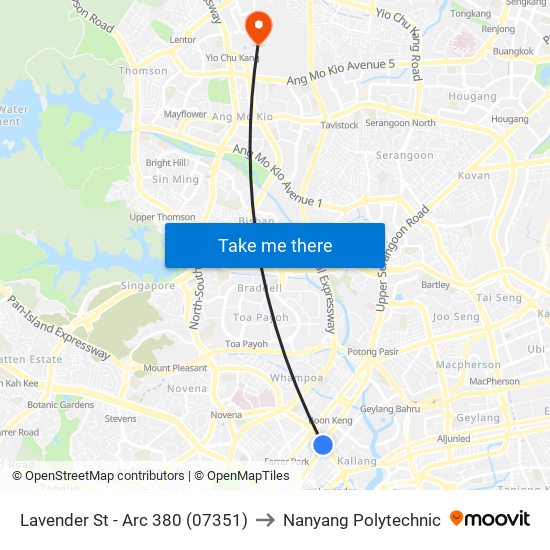 Lavender St - Arc 380 (07351) to Nanyang Polytechnic map