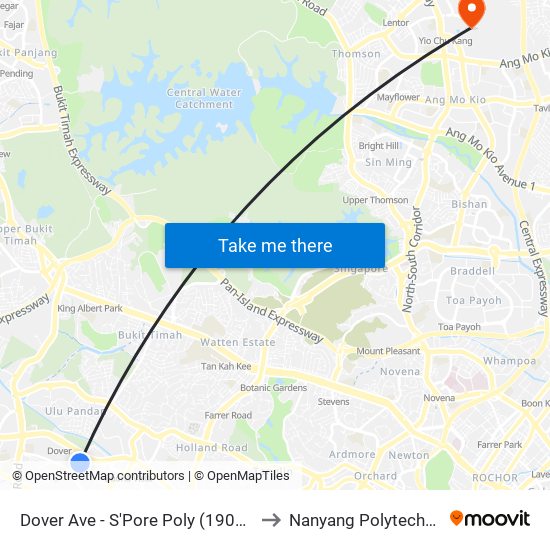 Dover Ave - S'Pore Poly (19091) to Nanyang Polytechnic map