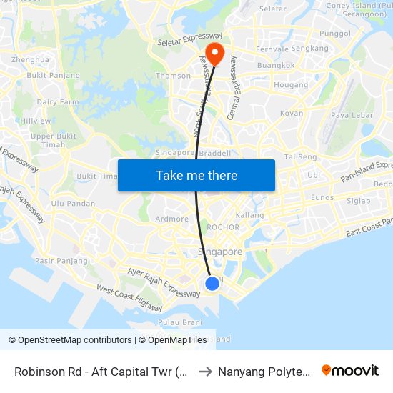 Robinson Rd - Aft Capital Twr (03111) to Nanyang Polytechnic map