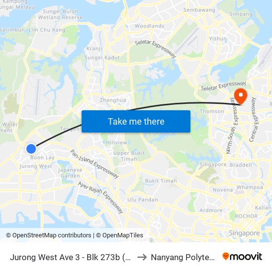 Jurong West Ave 3 - Blk 273b (27459) to Nanyang Polytechnic map