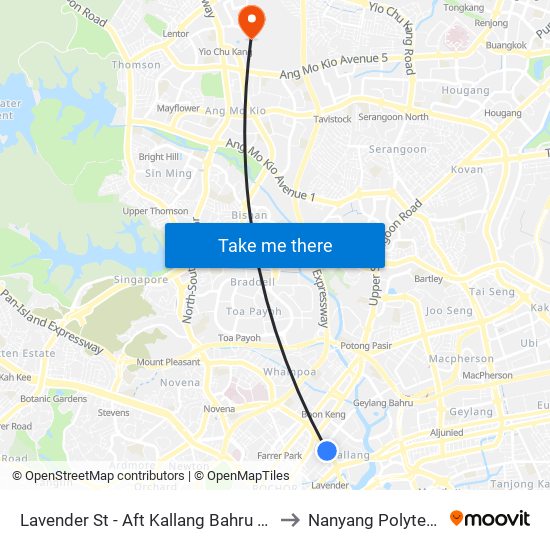 Lavender St - Aft Kallang Bahru (07369) to Nanyang Polytechnic map