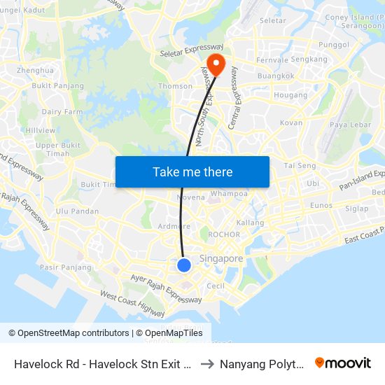 Havelock Rd - Havelock Stn Exit 5 (06141) to Nanyang Polytechnic map