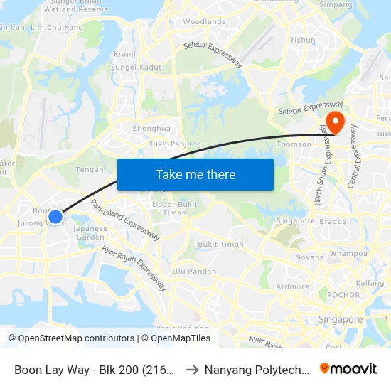 Boon Lay Way - Blk 200 (21689) to Nanyang Polytechnic map