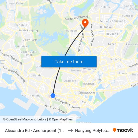 Alexandra Rd - Anchorpoint (11521) to Nanyang Polytechnic map