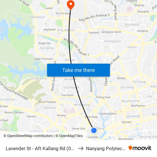 Lavender St - Aft Kallang Rd (07371) to Nanyang Polytechnic map