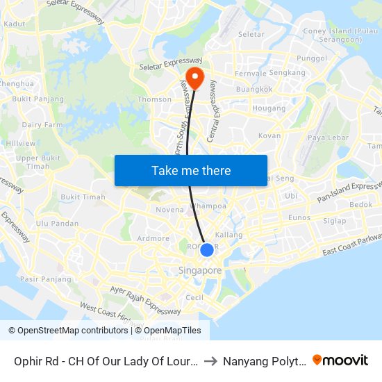 Ophir Rd - CH Of Our Lady Of Lourdes (07589) to Nanyang Polytechnic map