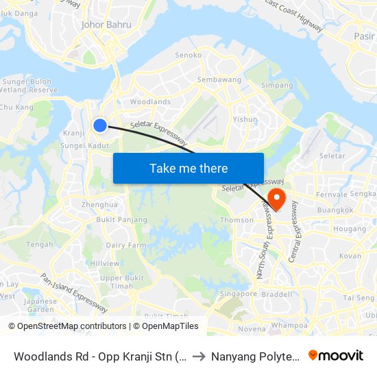 Woodlands Rd - Opp Kranji Stn (45131) to Nanyang Polytechnic map