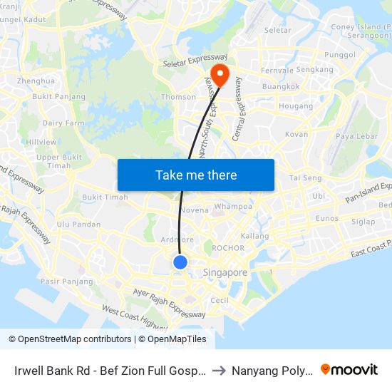 Irwell Bank Rd - Bef Zion Full Gospel CH (13159) to Nanyang Polytechnic map