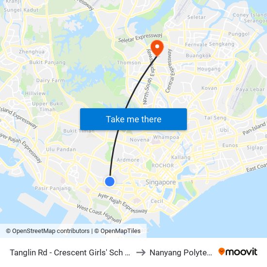 Tanglin Rd - Crescent Girls' Sch (10329) to Nanyang Polytechnic map