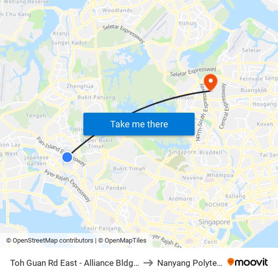 Toh Guan Rd East - Alliance Bldg (28671) to Nanyang Polytechnic map