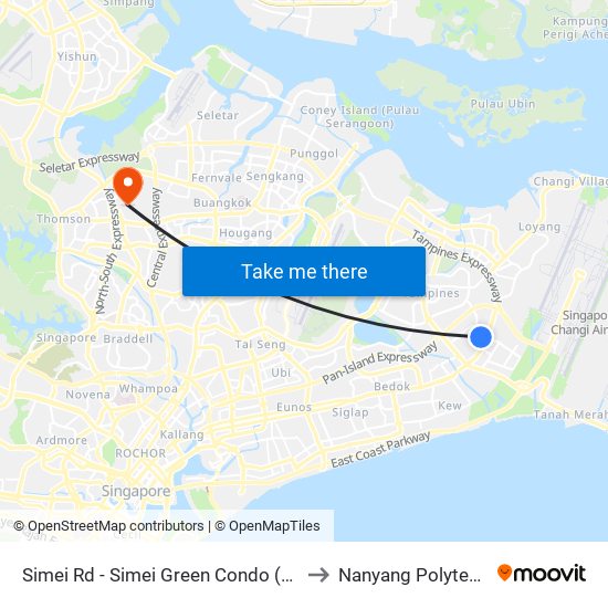 Simei Rd - Simei Green Condo (96201) to Nanyang Polytechnic map