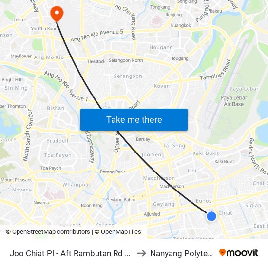 Joo Chiat Pl - Aft Rambutan Rd (82179) to Nanyang Polytechnic map