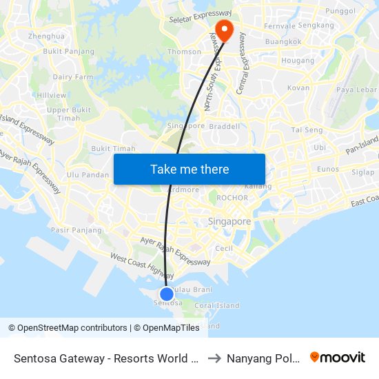 Sentosa Gateway - Resorts World Sentosa (14519) to Nanyang Polytechnic map