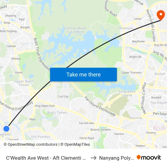 C'Wealth Ave West - Aft Clementi Fire Stn (20109) to Nanyang Polytechnic map