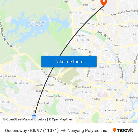 Queensway - Blk 97 (11071) to Nanyang Polytechnic map