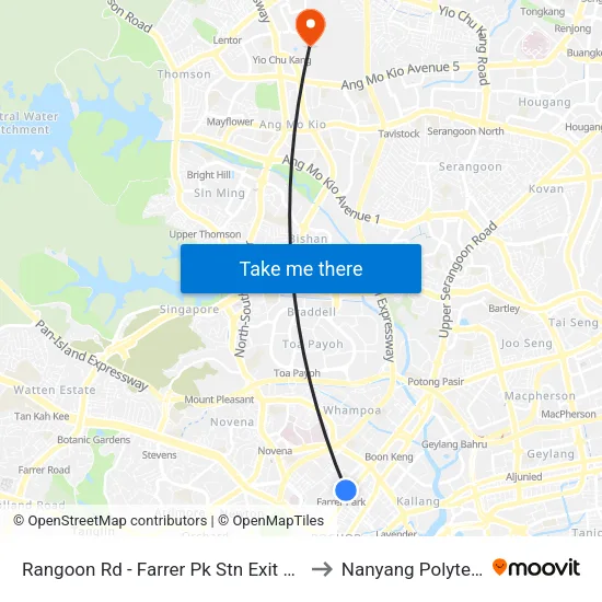 Rangoon Rd - Farrer Pk Stn Exit A (50251) to Nanyang Polytechnic map