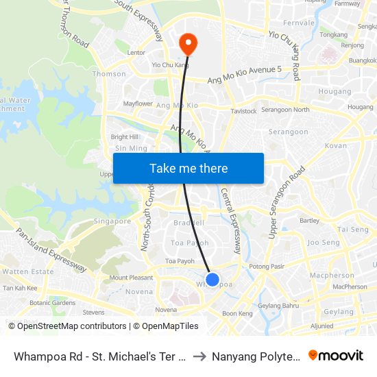 Whampoa Rd - St. Michael's Ter (52499) to Nanyang Polytechnic map