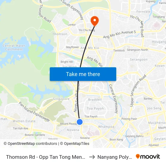 Thomson Rd - Opp Tan Tong Meng Twr (51011) to Nanyang Polytechnic map