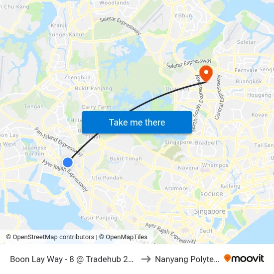 Boon Lay Way - 8 @ Tradehub 21 (28029) to Nanyang Polytechnic map