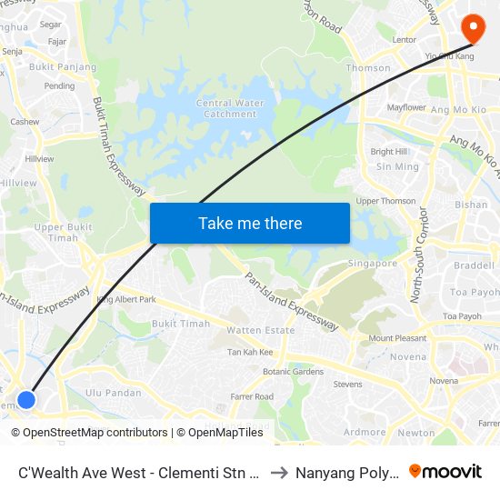 C'Wealth Ave West - Clementi Stn Exit A (17171) to Nanyang Polytechnic map