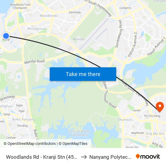 Woodlands Rd - Kranji Stn (45139) to Nanyang Polytechnic map