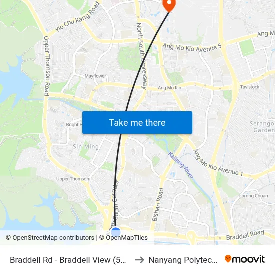 Braddell Rd - Braddell View (51139) to Nanyang Polytechnic map