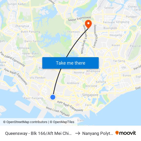 Queensway - Blk 166/Aft Mei Chin Rd (11029) to Nanyang Polytechnic map