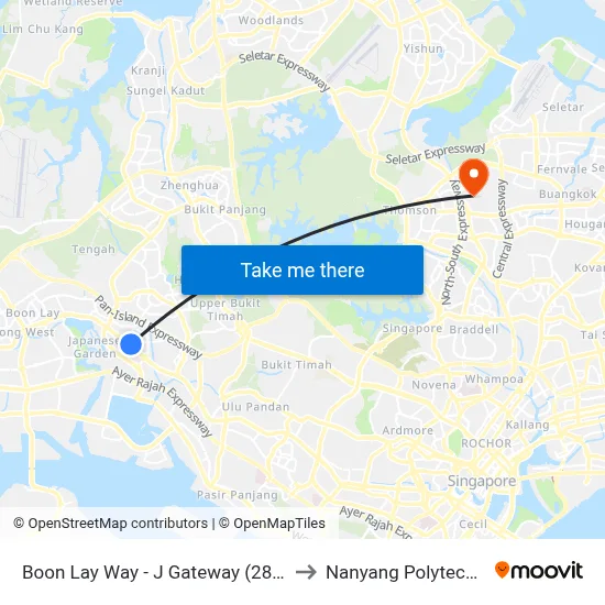 Boon Lay Way - J Gateway (28061) to Nanyang Polytechnic map