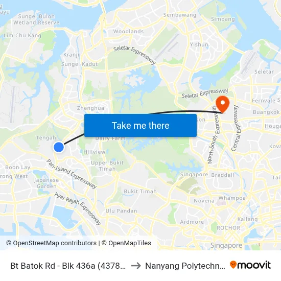 Bt Batok Rd - Blk 436a (43789) to Nanyang Polytechnic map