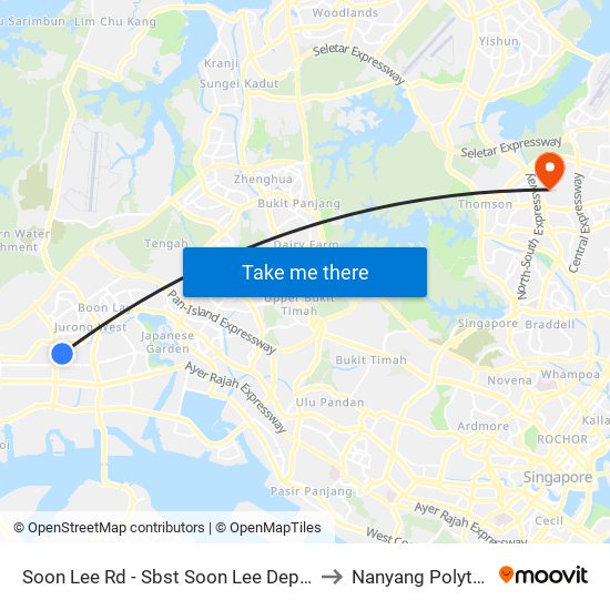 Soon Lee Rd - Sbst Soon Lee Depot (22191) to Nanyang Polytechnic map