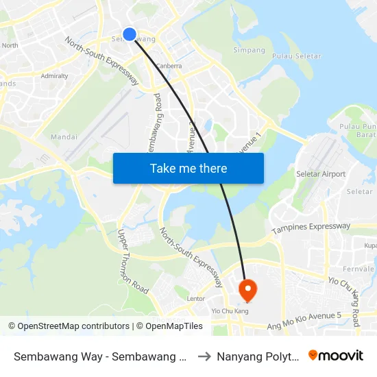 Sembawang Way - Sembawang Stn (58211) to Nanyang Polytechnic map
