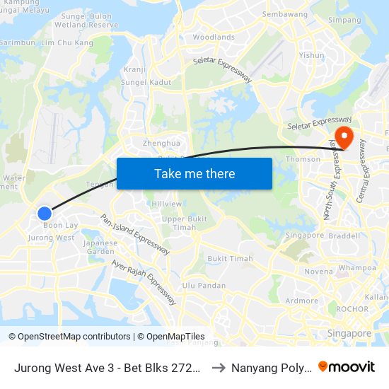 Jurong West Ave 3 - Bet Blks 272d/271a (27451) to Nanyang Polytechnic map