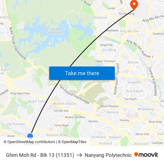 Ghim Moh Rd - Blk 13 (11351) to Nanyang Polytechnic map