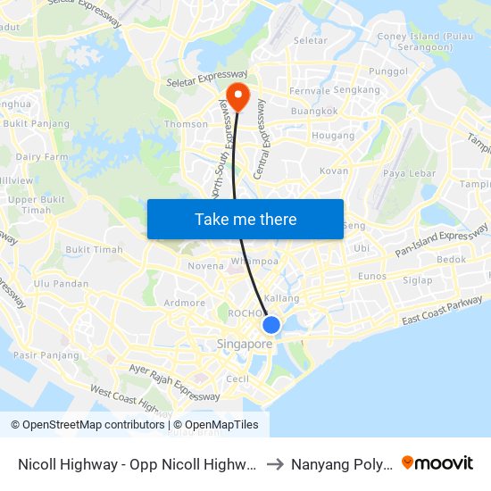 Nicoll Highway - Opp Nicoll Highway Stn (80161) to Nanyang Polytechnic map