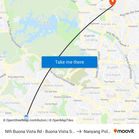 Nth Buona Vista Rd - Buona Vista Stn Exit D (11369) to Nanyang Polytechnic map